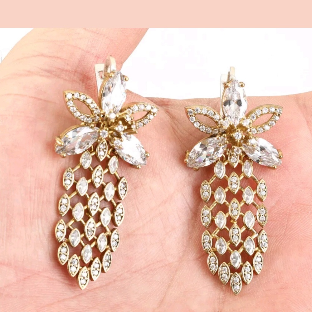 Huge golden pineapple earrings